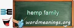 WordMeaning blackboard for hemp family